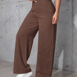 Women Regular Mid Rise Brown Jeans-image-0