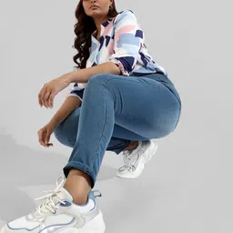 instafab plus Women Regular Mid Rise Blue Jeans-picture-12