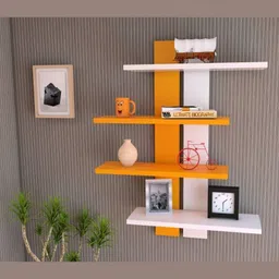 Cube Shape Floating MDF (Medium Density Fiber) Wall Shelf (Number of Shelves - 6, Black, Green) Wooden Wall Shelf-image-22