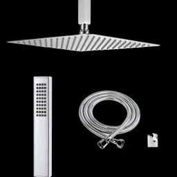 adivta Shower 12 Inch with 18 Inch Ceiling Arm Telephone Hand shower 1.5 meter Hose Fixed Mount-picture-25