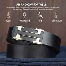 killer Men Formal, Casual, Evening, Party Black Artificial Leather Belt image 3