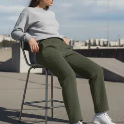 mack jonney Women Solid Olive Track Pants image 4