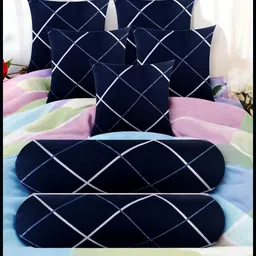 urmila creation Microfibre Bolster Pack of 7 Stripes 5 Cushion 2 Bolster-picture-17