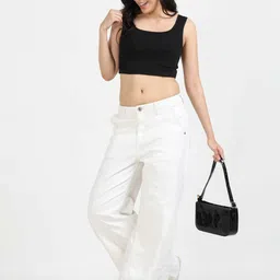 chroma style Casual Sleeveless Solid Women Black Top image 3