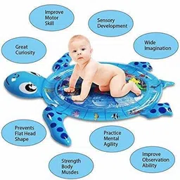 bellveen Sea Turtle Toddler Inflatable Ice Water Patted Mat Baby Tummy Playmat Pad | Multi Color | Pack of 1 Inflatable Swimming Pool image 5