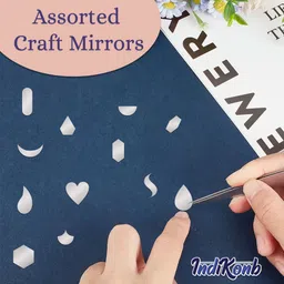 indikonb Unique Mirror Glass Shapes for Crafts - Silver image 5