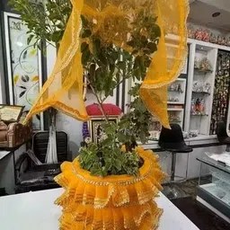 sriji Combo Set (Yellow & Red) Tulsi Mata Ji Beautiful Poshak Vastra Dress Dress image 3