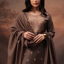 vishudh Women Cotton Blend Kurta Palazzo Attached Dupatta Set-picture-6