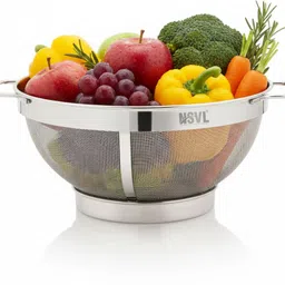 nsvl Multi-Purpose Storage &Washing Colander Basket |Rust-Free, Durable & Heavy Gauge Stainless Steel Fruit & Vegetable Basket-picture-25