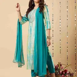 pinghaks Women Cotton Rayon Kurta Pant Dupatta Set image 3