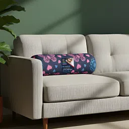 villagers Microfibre Bolster Pack of 2 Geometric Butterfly & Heart Print Design image 5