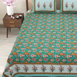 clothology Cotton King Flat 240 TC Jaipuri Prints Bedsheet image 1