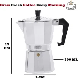 definite Stovetop Espresso Coffee Maker Mocha Pot 200 ml for Home & Office 3 Cups Coffee Maker image 2