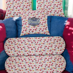urmila creation Microfibre Bolster Pack of 5 Floral 2 Bolster 3 Cushion-picture-18