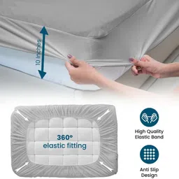 bedextrafit King Size Fitted Terry Cotton Waterproof, Breathable, Stretchable Mattress Cover image 5