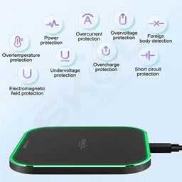 X88 Pro Wireless Charger - 15W Qi Fast Charging Pad CompatibleWith Smartphones/Earbuds Charging Pad image 4