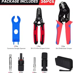 arudip Solar Crimper Tool Kit - Crimper, 6 Pairs Connectors, Spanner Wrench for Solar Panel Cable Assembly and Installation Manual Crimper image 4