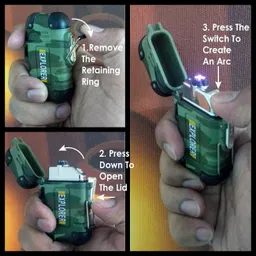 sacro Explorer USB (Cigaratte Lighter)Windproof Flameless ARC Rechargeable LighterW34 Explorer USB (Cigaratte Lighter)Windproof Flameless ARC Rechargeable LighterW34 Pocket Lighter image 4