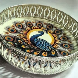 elitekitch Beautiful Heavy 8 inch German DISH TRAY Round Peacock - CDT Tray-picture-48
