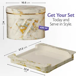 selvel Airtight Dry Fruit Container Tray Set with Lid & Serving Tray for Other Snacks Container Serving Set image 2