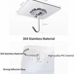 jpdsrn Adhesive Wall Hooks for Nail Free Strong Stainless Steel Grip PINX12.61 Swivel Hook 12 image 3
