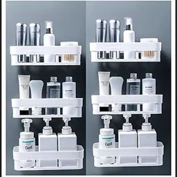akey 6 PC Bathroom Accessories Bathroom Organizer, Bathroom Rack, Bathroom Shelf Plastic Wall Shelf-picture-28
