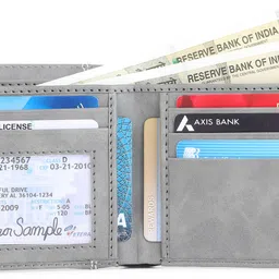 highlark Men Evening/Party, Casual, Formal, Travel, Trendy Grey Artificial Leather Wallet image 3