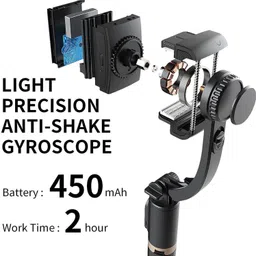 DRUMSTONE Selfie Stick Gimbal Stabilizer Q08 with Tripod Single Gimbal for Mobile image 4