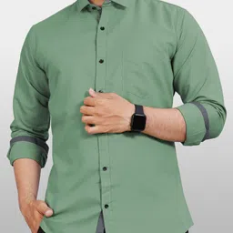 vebnor Men Regular Fit Solid Spread Collar Casual Shirt image 3