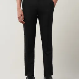 arrow Men Tapered Black Polyester Trousers image 1