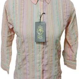 rs fashion Women Regular Fit Striped Cut Away Collar Casual Shirt-picture-25