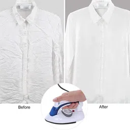 xydrozen Mini Electrical Steam Iron with Foldable Handle, Compact & Lightweight-White 700 W Dry Iron image 5