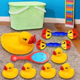 babro Bucket Bath Aquatic Duck Chu Chu Set With Rattle Toy For Kids Rattle image 4