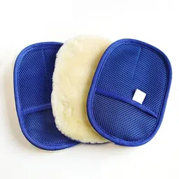 digital shoppy Car Waxing and Cleaning Gloves ( 1 pc ) Wet and Dry Wool Cleaning Cloth image 2