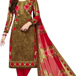 yashika Unstitched Crepe Salwar Suit Material Floral Print-picture-28