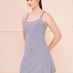 brauch Grey Padded Crossback Swimdress Solid Women Swim-dress Grey Swimsuit-picture-20