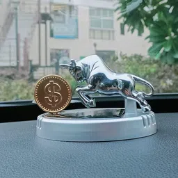 piki ™ Bull Coin Solar Dashboard Perfume Silver Premium Rotating Dollar Aroma Oil image 5