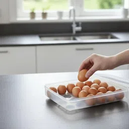 Plastic 24 Grid Multi-Purpose Egg Basket with Cover for Home & Farm Storage Basket-image-80