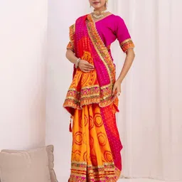 nirvaan Printed Bandhani Art Silk Saree-picture-12