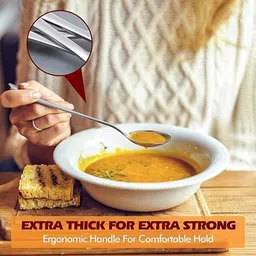 avistra High Quality Soup Spoons Round Long Handle Stainless Steel Soup Spoon Set image 2