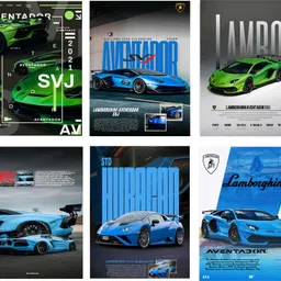 Lamborghini Cars Poster Set of 6 | A4 Size 300 GSM Premium Cardstock Paper | Sports Car Wall Art for Room & Office Décor Fine Art Print-image-31