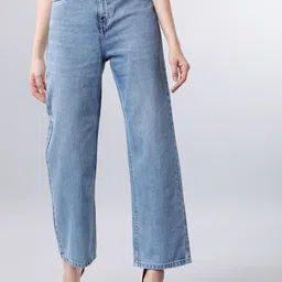 tokyo talkies Women Flared Mid Rise Light Blue Jeans-picture-24