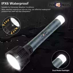 zeno volt 4 mode torch light 1 km long range aluminum reflector + table lamp 6 hrs Torch image 2