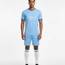 prasel Men Printed Round Neck Polyester Blue T-Shirt-picture-20