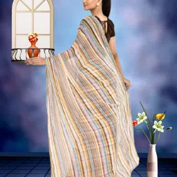 jayu Digital Print, Embroidered, Printed, Striped Bollywood Georgette Saree image 2