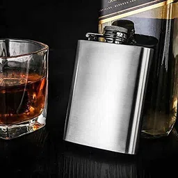 falmagu Hip Flask for Men Liquor Flask Stainless Steel Leak Proof Flask for Women Pocket STEEL Hip Flask image 5