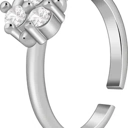 giva Sterling Silver Zircon Rhodium Plated Toe Ring image 2