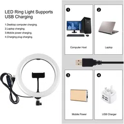 Paradox 10"Big Selfie LED Ring Light 7ft Tripod Stand live video Stream Phone Holder P70 Ring Flash image 4