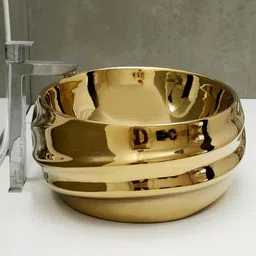 hisre Basin For Bathroom Jinbio ceramic Wash basin Luxurious Beutyfull Table Top Bathroom Sink (19 x 14.5 x 5 Inch), Style - 4 Table Top Basin image 3