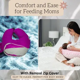 pisaganj Velvet Microfiber Feeding Pillow with Cover Baby Breastfeeding Nursing Pillow Breastfeeding Pillow image 3